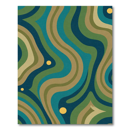 Retro Wavy Organic Swirl Rug