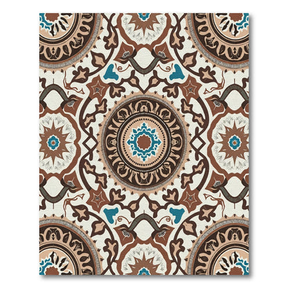 Earth Tones Medallion Mandala Art Rug