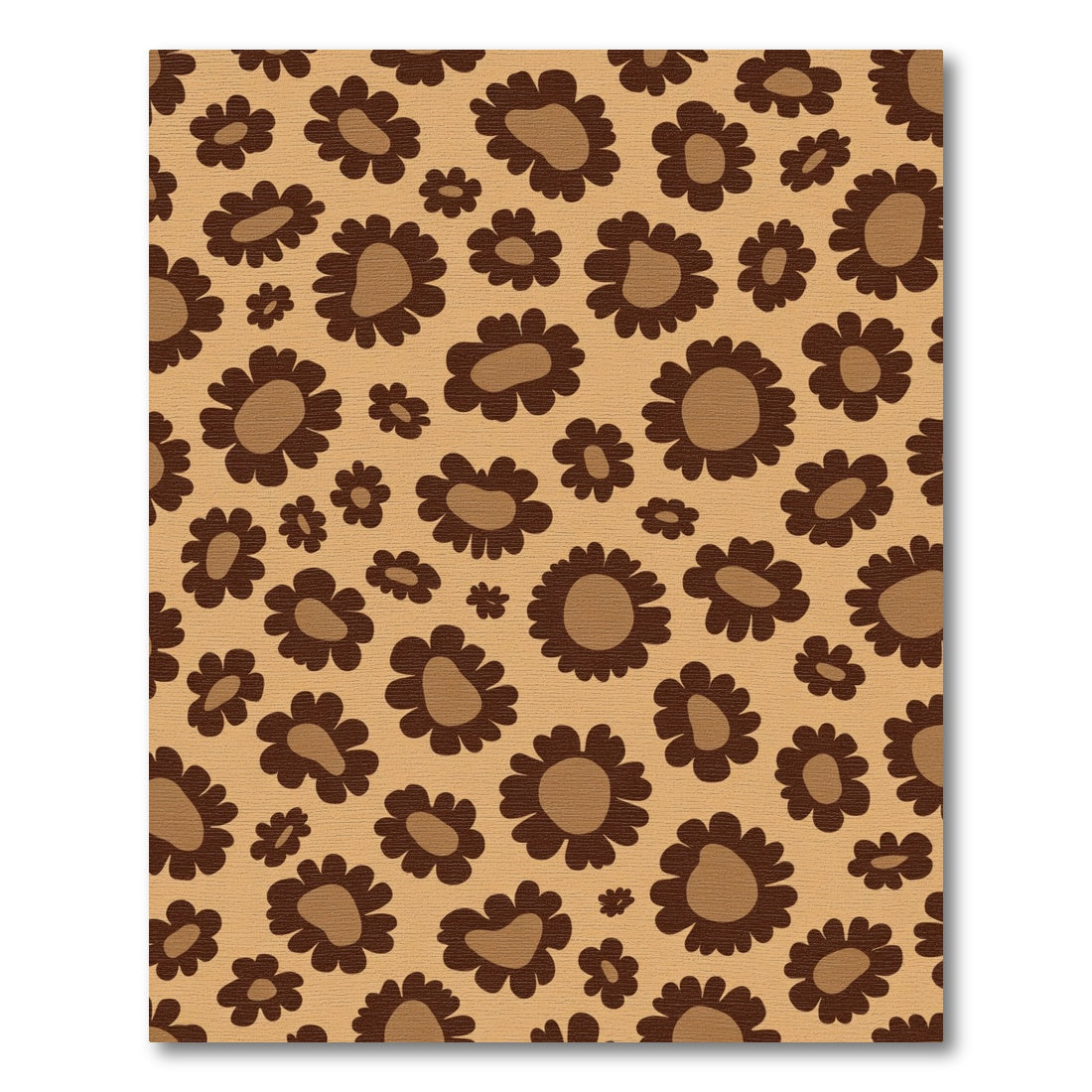 Brown Floral Leopard Spots Rug