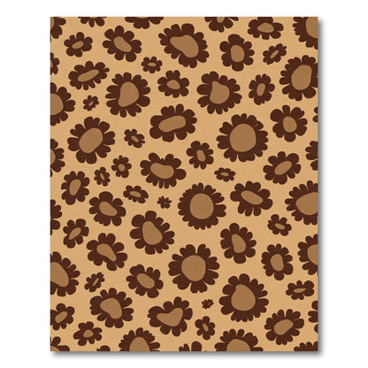 Brown Floral Leopard Spots Rug