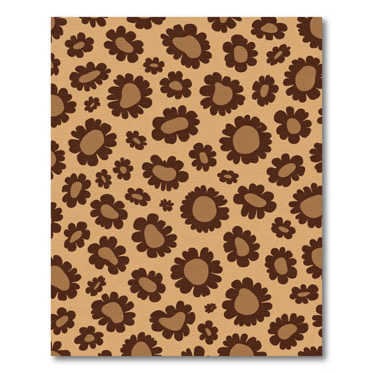 Brown Floral Leopard Spots Rug