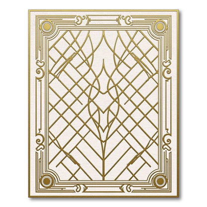 Golden Art Deco Geometric Diamond Rug