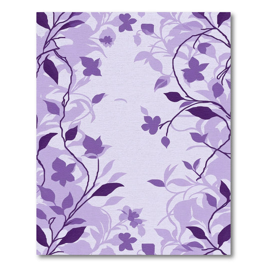 Purple Floral Vine Silhouette Rug