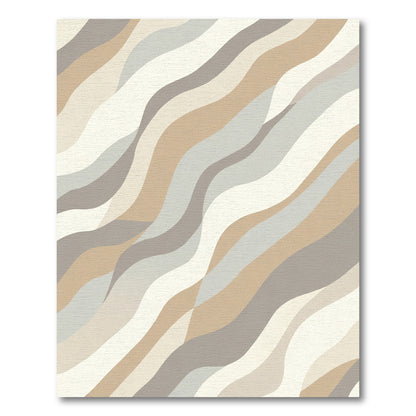 Neutral Warm Earthy Swirl Waves Rug
