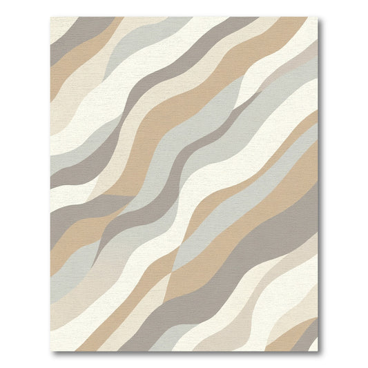 Neutral Warm Earthy Swirl Waves Rug
