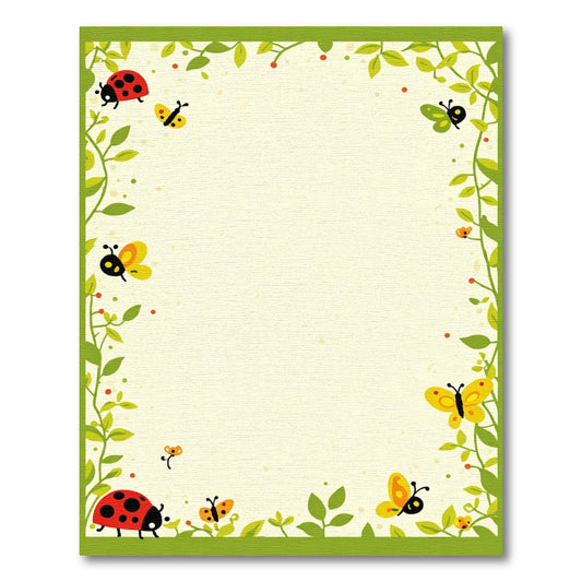 Whimsical Ladybugs and Butterflies Border Rug