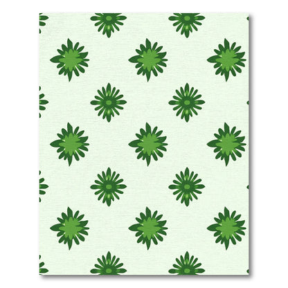 Green Abstract Floral Sprout Rug