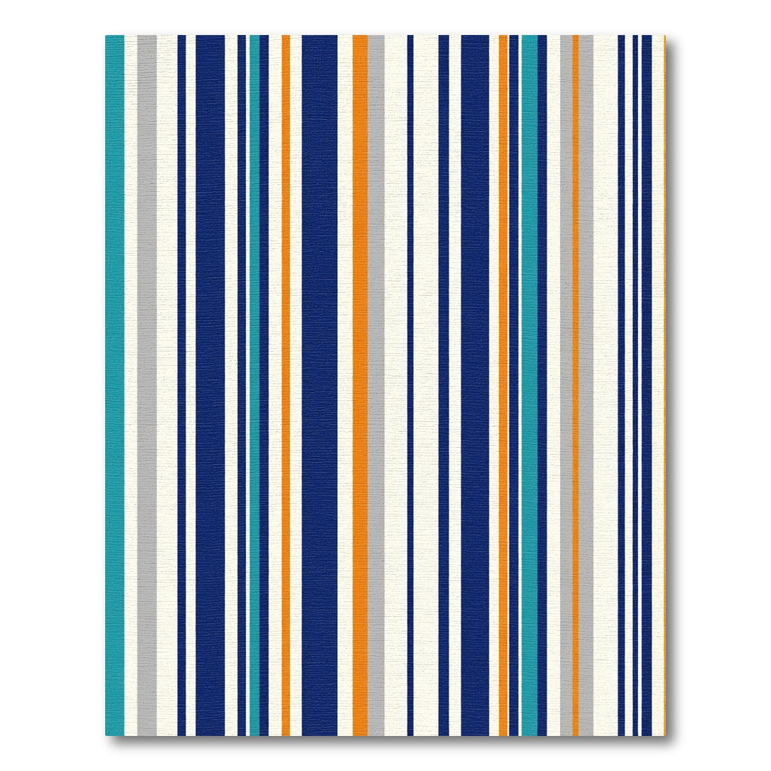 Bold Teal Orange Stripe Composition Rug