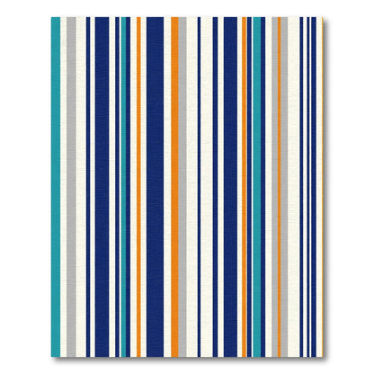 Bold Teal Orange Stripe Composition Rug