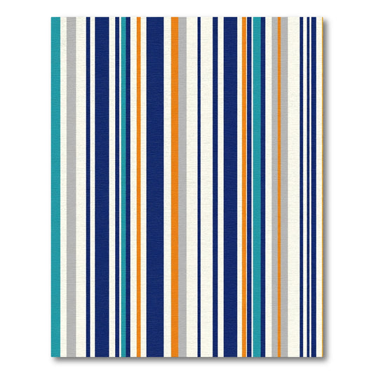 Bold Teal Orange Stripe Composition Rug