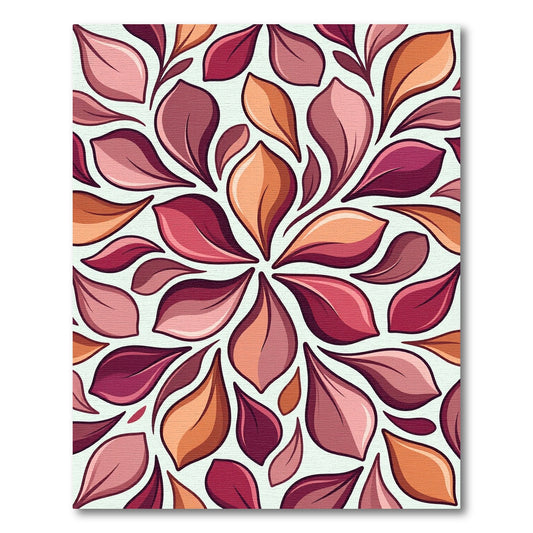 Crimson Orange Gradient Petal Mandala Rug