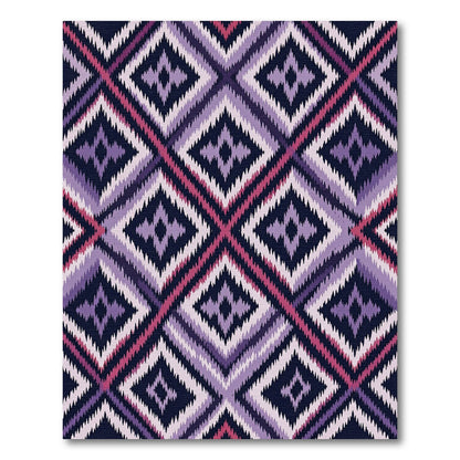 Purple Diamond Jagged Tribal Rug