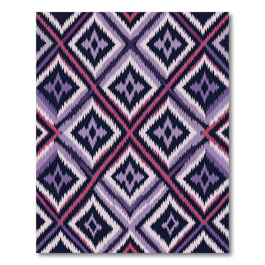 Purple Diamond Jagged Tribal Rug