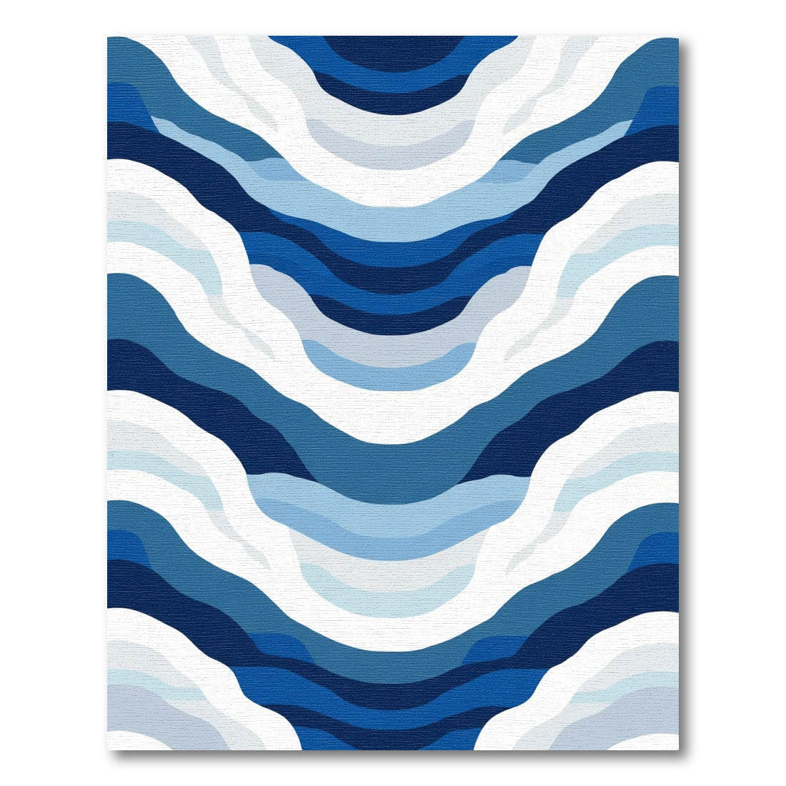 Wavy Blue Layered Abstract Rug