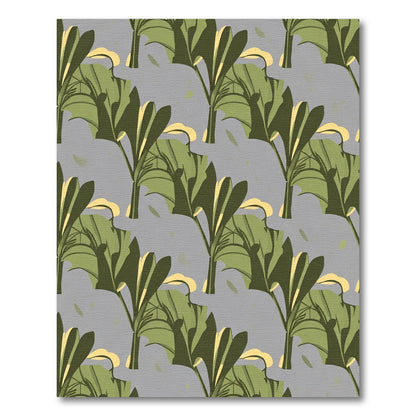 Green Tropical Leaf Repeat Rug