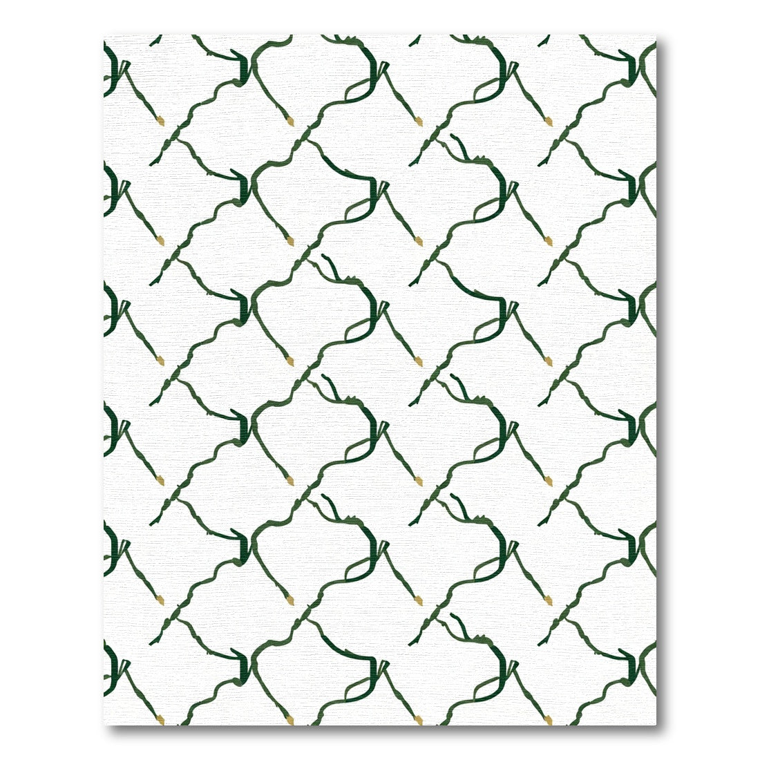 Green Vine Lattice Diamond Rug