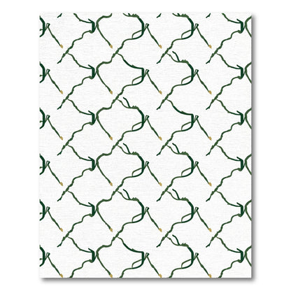 Green Vine Lattice Diamond Rug