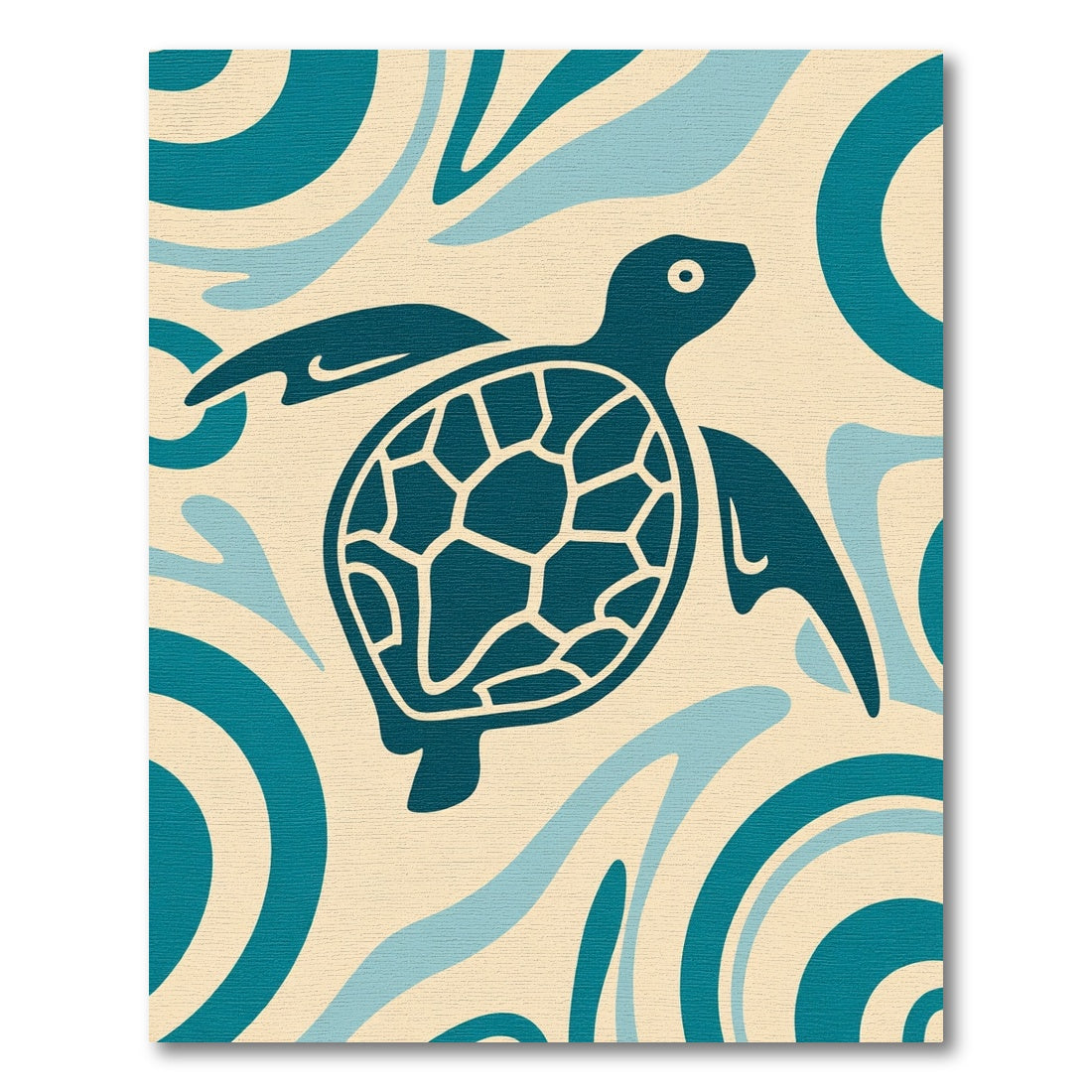 Coastal Teal Turtle Wave Rug