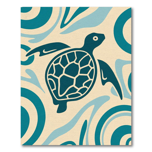 Coastal Teal Turtle Wave Rug