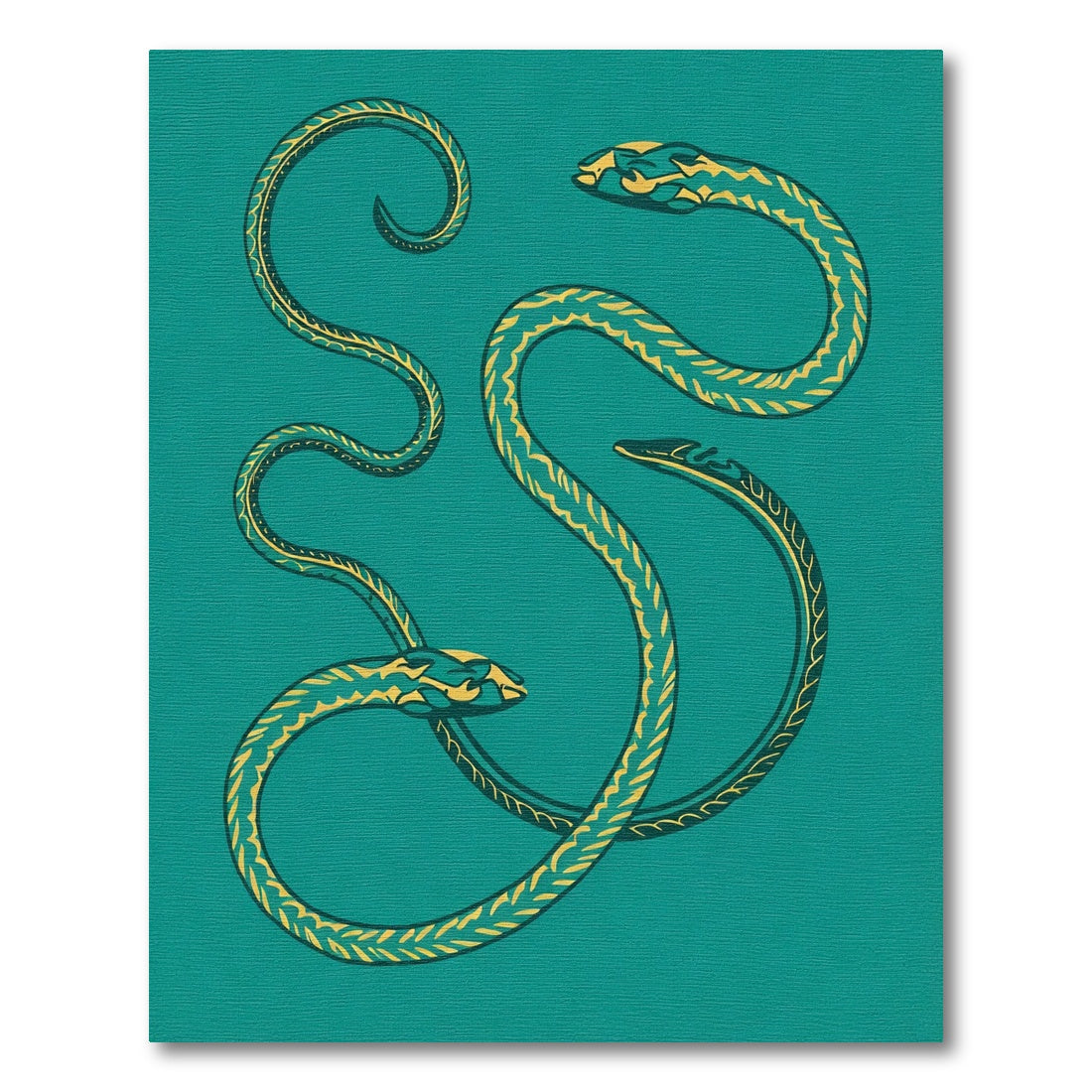 Teal Yellow Serpent Coil Rug