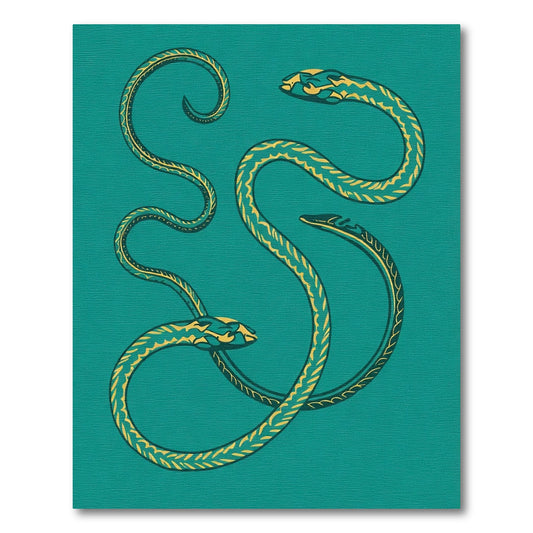 Teal Yellow Serpent Coil Rug