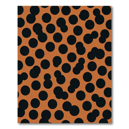 Orange Black Polka Dots Rug