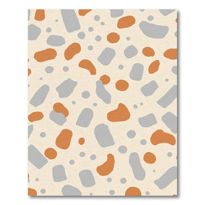 Contemporary Ochre Gray Pebble Scatter Rug