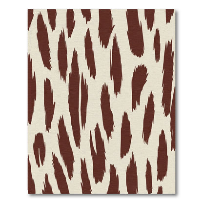 Brown Cream Brushstroke Animal Spot Rug