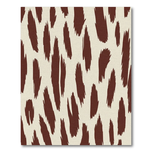 Brown Cream Brushstroke Animal Spot Rug