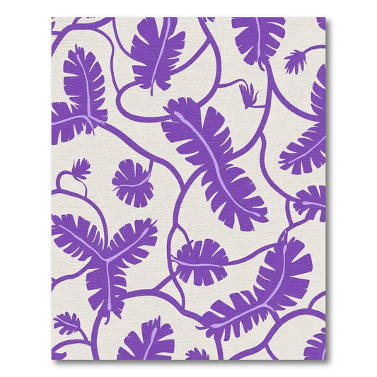 Amethyst tropical vine leaves Rug