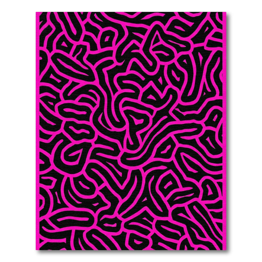 Vibrant Pink Black Organic Labyrinth Rug