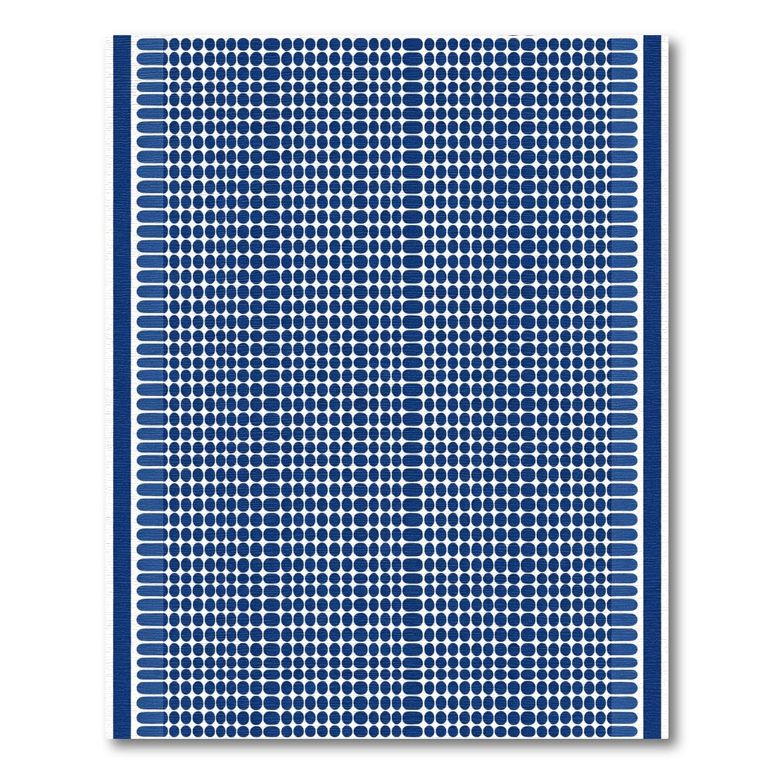 Deep Blue Polka Dot Border Rug