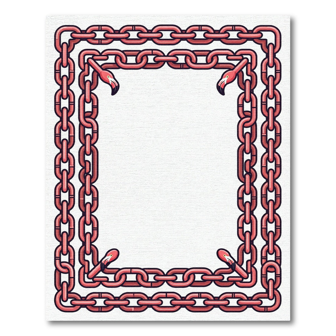 Pink Flamingo Chain Border Rug