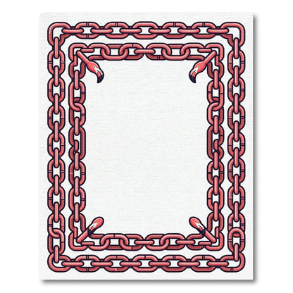 Pink Flamingo Chain Border Rug
