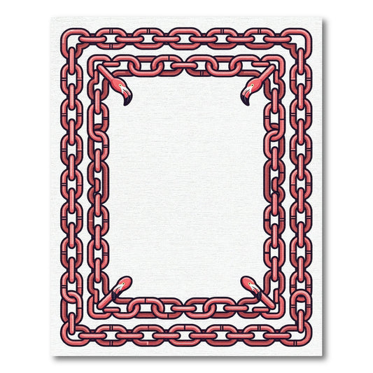 Pink Flamingo Chain Border Rug