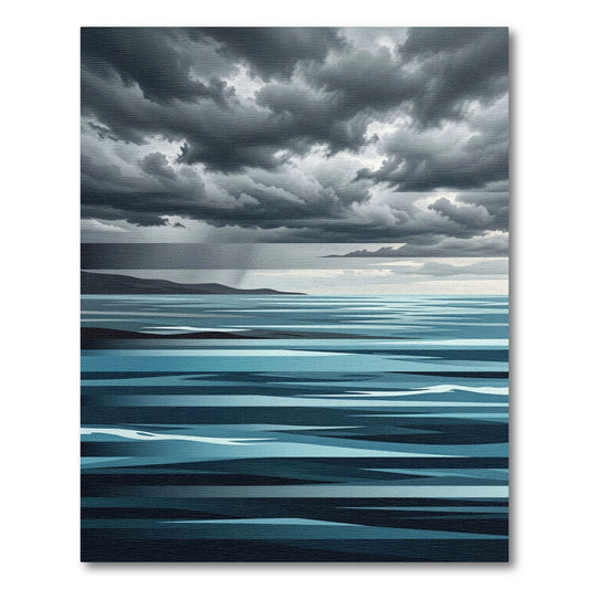 Stormy Cloud Blue Horizon Ocean Rug