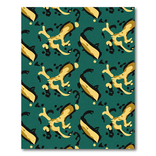 Deep Teal Organic Abstract Shapes Rug