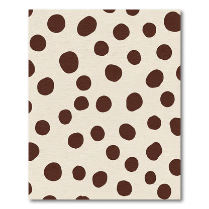 Cream And Brown Polka Dot Rug