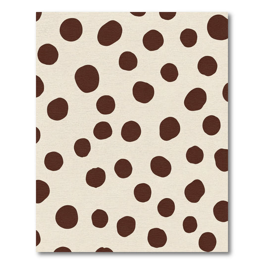 Cream And Brown Polka Dot Rug
