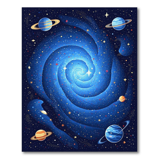 Vibrant Blue Spiral Galaxy Cosmic Rug