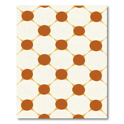 Geometric Circles Ochre Cream Pattern Rug