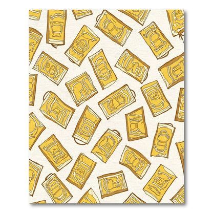 Golden Retro Illustrated Arch Rug