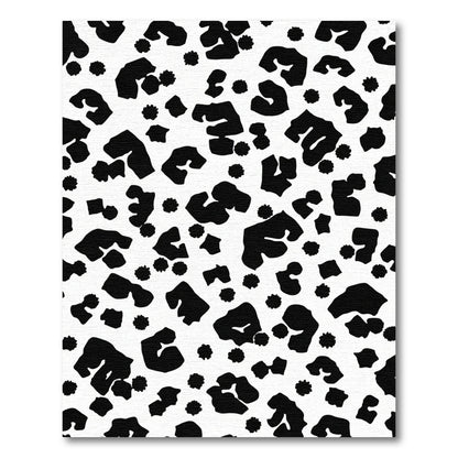 Black White Spotted Animal Hide Rug