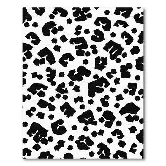 Black White Spotted Animal Hide Rug