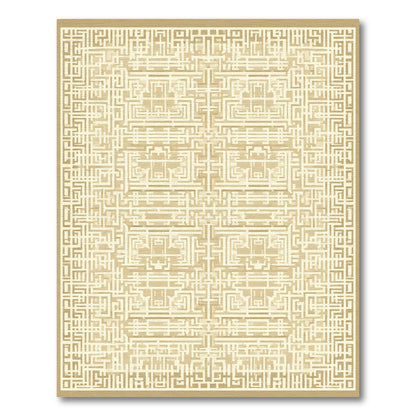 Cream Labyrinth Geometric Harmony Rug