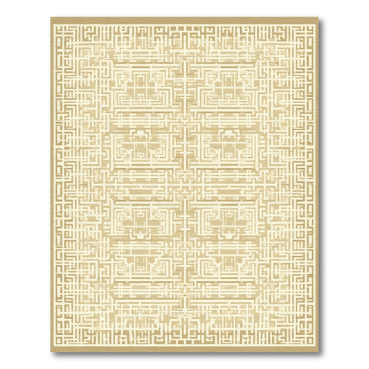 Cream Labyrinth Geometric Harmony Rug