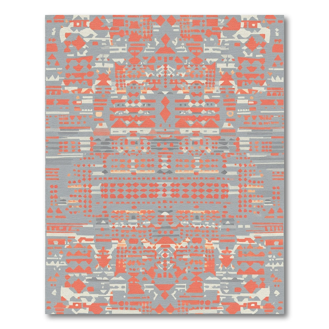 Coral Gray Geometric Fragment Rug
