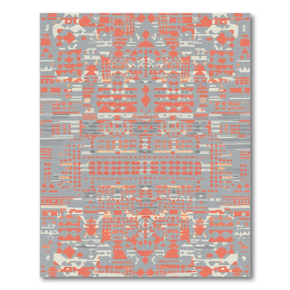 Coral Gray Geometric Fragment Rug