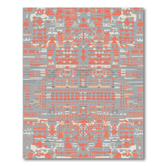 Coral Gray Geometric Fragment Rug