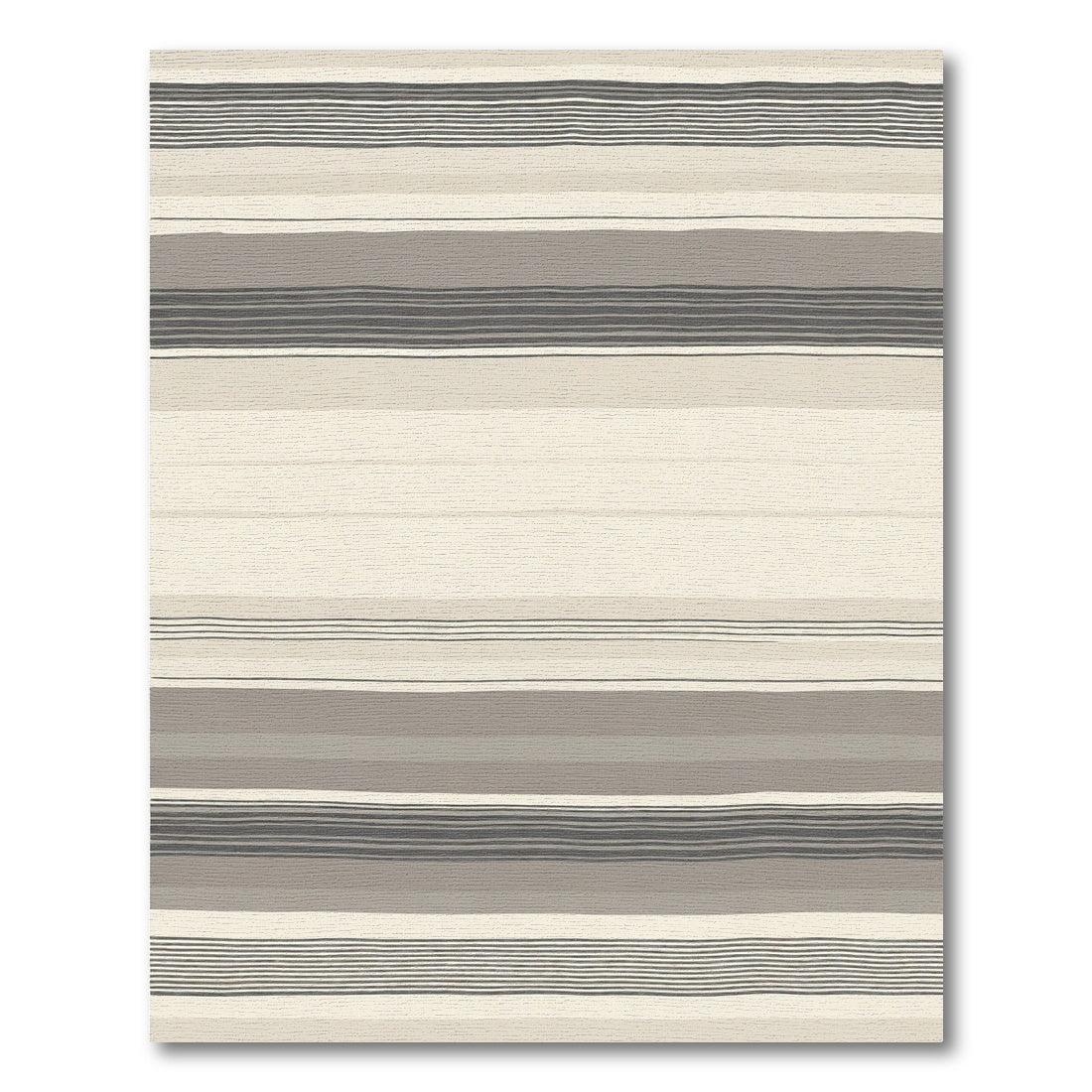 Neutral Tone Hand Drawn Stripes Rug